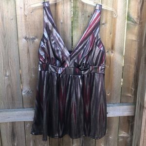 Black, silver, and red top from INC